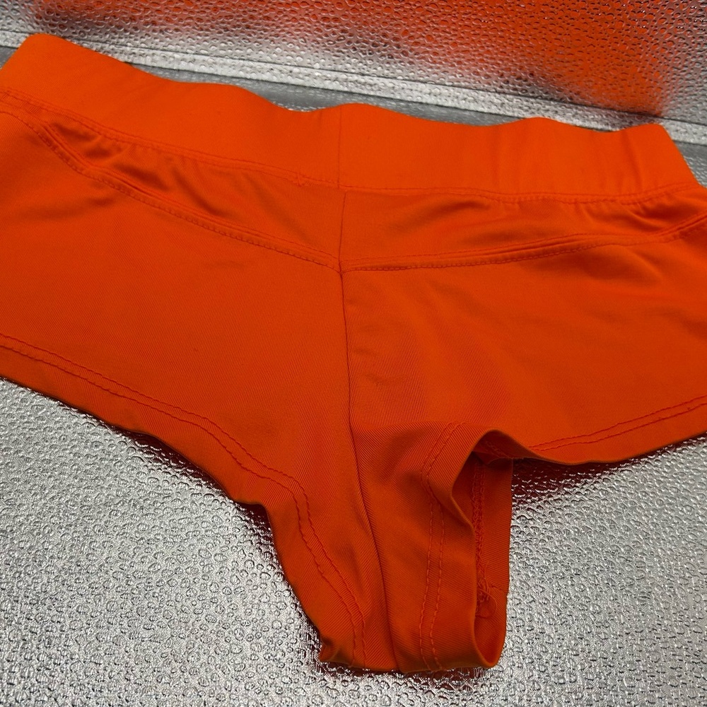 Hooters Girl Worn Super Sexy Cheeky Uniform Shorts Orange Size XS - Picture 6 of 8